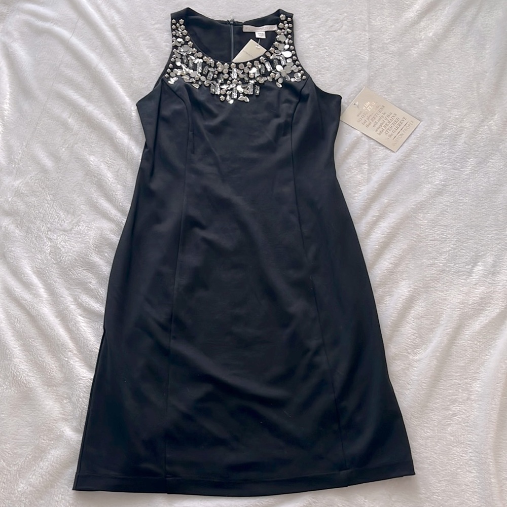 NWT, embellished little black dress